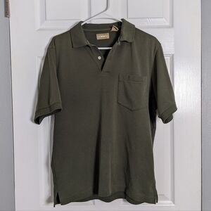 Natural Issue Men's Olive Green Preppy Academia Short Sleeve Golf‎ Polo Size S